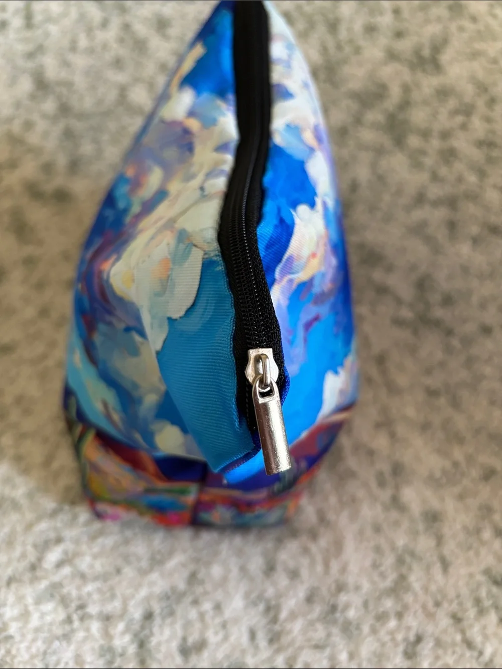 Blue Southwest Santa Fe Desert Landscape Cosmetic Bag NWT 10”x7.5”